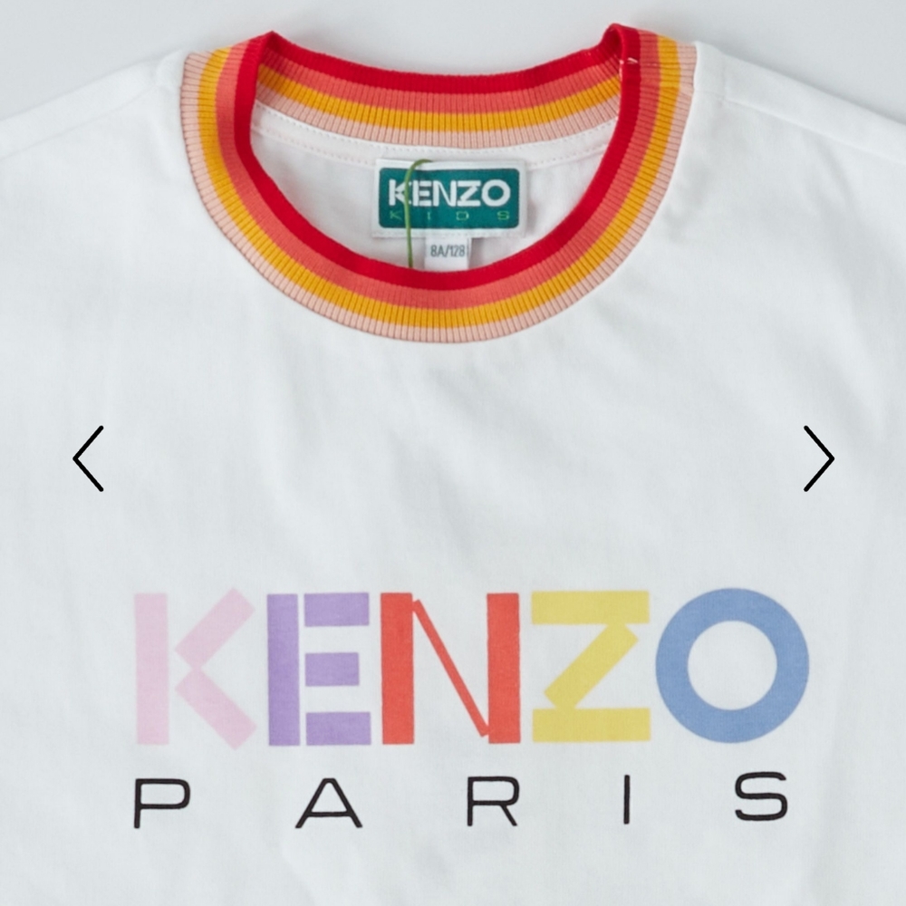 NWT Kenzo Girl T-shirt With Logo Print White - Picture 1 of 15